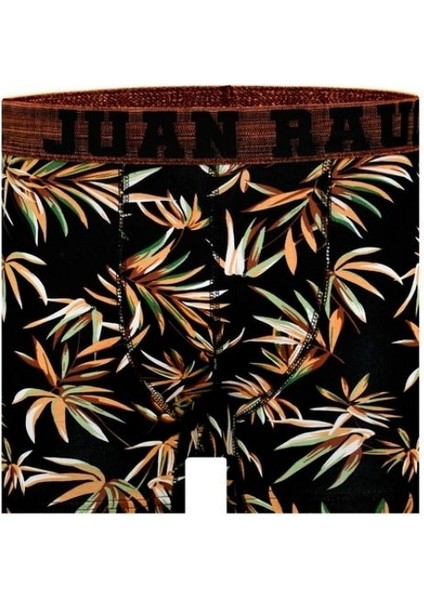 Erkek Palmiye Desenli Pamuklu Likralı Boxer