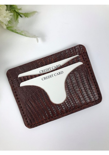 Deri Unisex Kartlık Bordo Renk