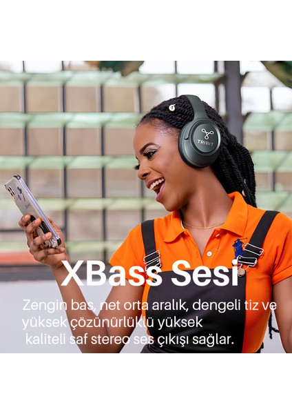 Xfree Go S 30 Saat Çalma Süresi Çift Mod Xbass Ses 5.3 Bluetooth Kulak Üstü Kulaklık Siyah