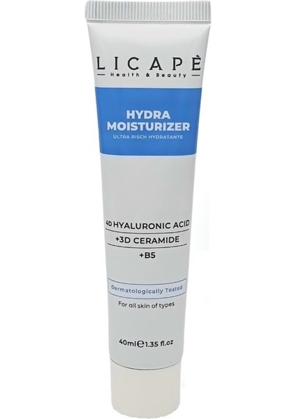 Yoğun Nemlendirici Aydınlatıcı 4D Hyaluronik Asit Su Bazlı Moisturizer Krem 40ml