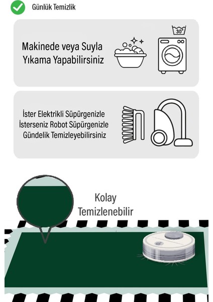 Yeşil Beyaz Kenarı Kare Desen Dijital Baskılı Zenit Kilim fiyatları