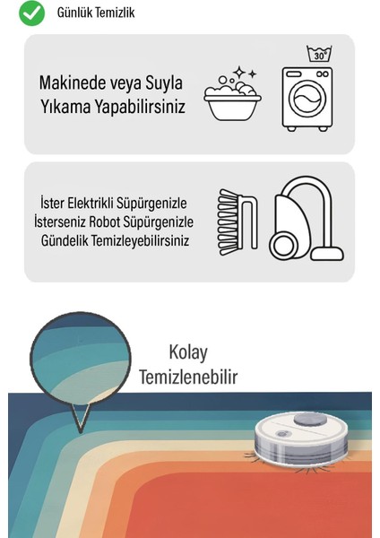 Gökkuşağı Desen Dijital Baskılı Zenit Kilim fiyatları