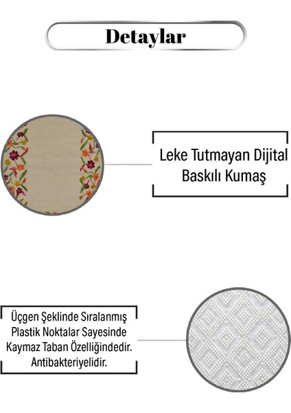 Çiçek Kenar Desen Dijital Baskılı Zenit Kilim