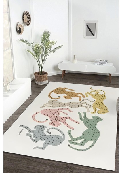 Leopar Desen Dijital Baskılı Zenit Kilim