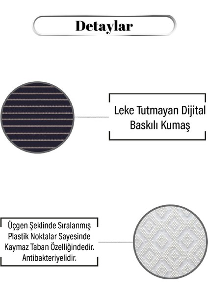 Lacivert Üstüne Beyaz Çizgi Desen Dijital Baskılı Zenit Kilim modelleri