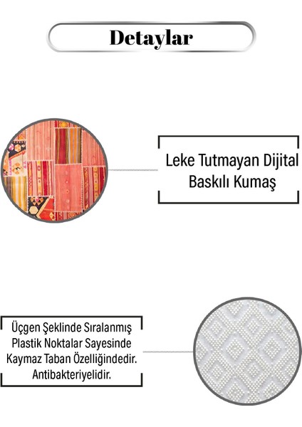 Otantik Çizgili Yama Desen Dijital Baskılı Zenit Kilim