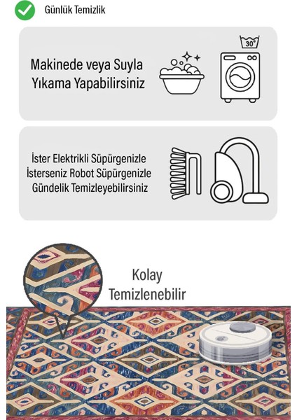 Sulu Boya Temalı Geometrik Desen Dijital Baskılı Zenit Kilim