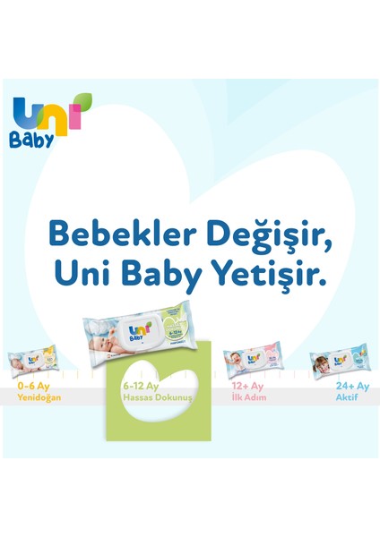 Uni Baby Hassas Dokunus Islak Mendil 12x52 (624 Yaprak)