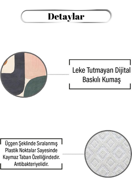 Oval Çizgili Geometrik Desen Dijital Baskılı Zenit Kilim modelleri
