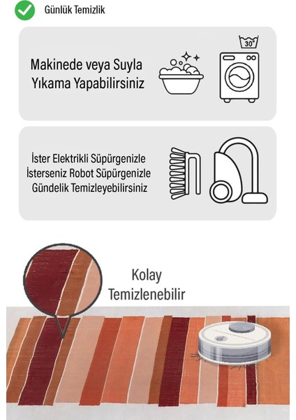 Turuncu Ton Pastel Vuruşlu Desen Dijital Baskılı Zenit Kilim fiyatları