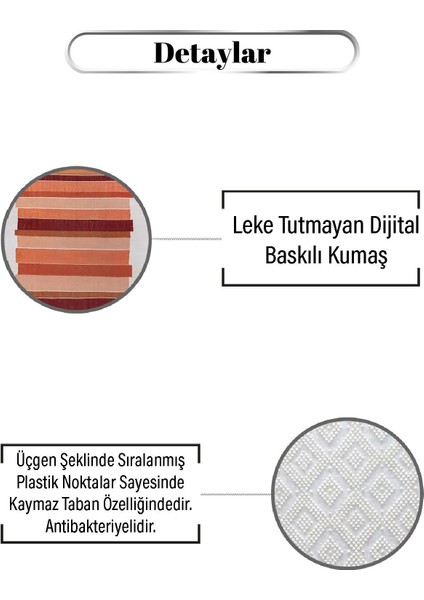 Turuncu Ton Pastel Vuruşlu Desen Dijital Baskılı Zenit Kilim modelleri