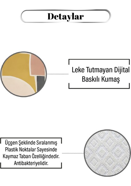 Dağınık Oval Çizgili Geometrik Desen Dijital Baskılı Zenit Kilim