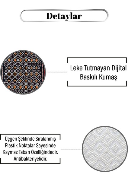 Otantik Elmas Desen Dijital Baskılı Zenit Kilim modelleri
