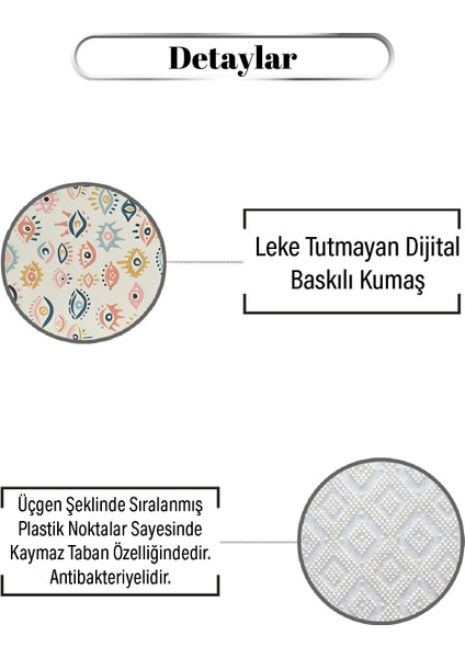 Renkli Göz Desen Dijital Baskılı Zenit Kilim modelleri