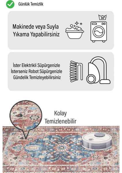 Soluk Tonlu Vintage Desen Dijital Baskılı Zenit Kilim fiyatları