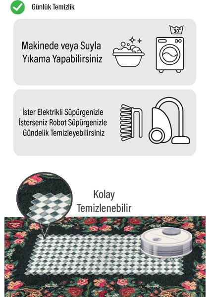 Çiçek ve Elmas Vintage Desen Dijital Baskılı Zenit Kilim fiyatları