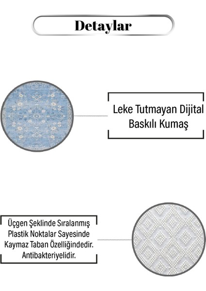 Mavi Eskitme Desen Dijital Baskılı Zenit Kilim modelleri