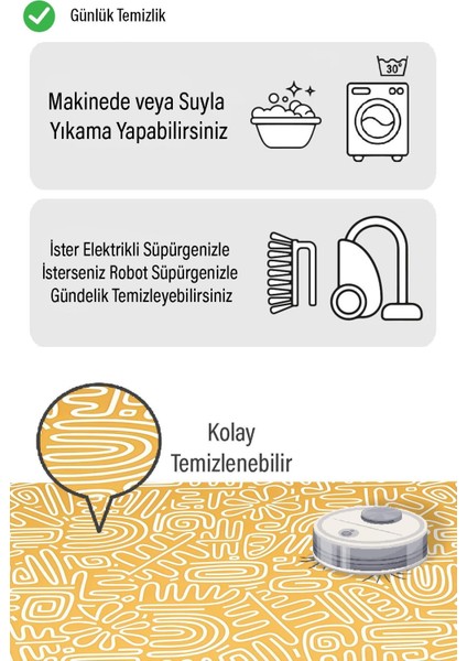Sarı Beyaz Dağınık Desen Dijital Baskılı Zenit Kilim fiyatları