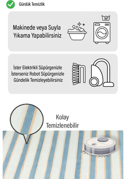 Mavi Tonlu Çizgi Desen Dijital Baskılı Zenit Kilim fiyatları