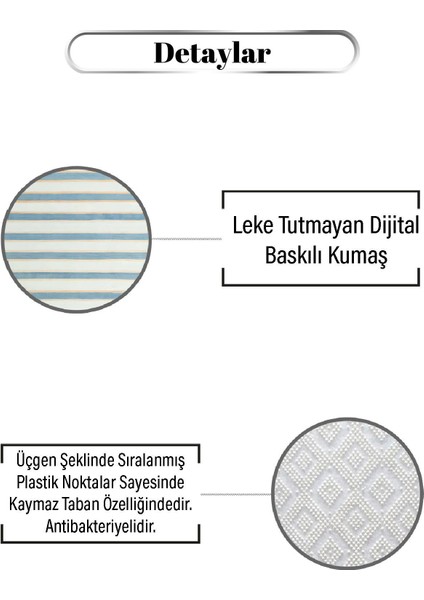 Mavi Tonlu Çizgi Desen Dijital Baskılı Zenit Kilim modelleri
