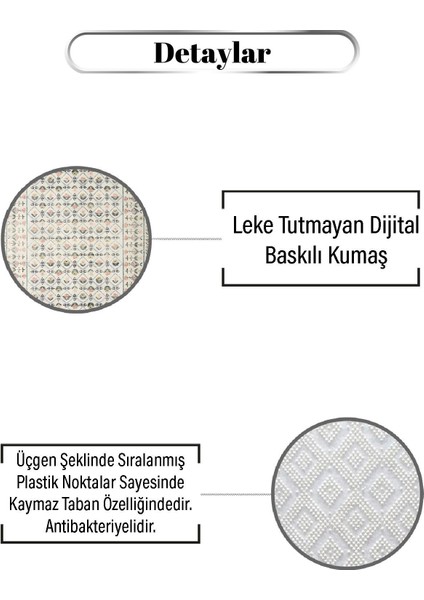 Krem Renkli Çiçek Desen Dijital Baskılı Zenit Kilim modelleri