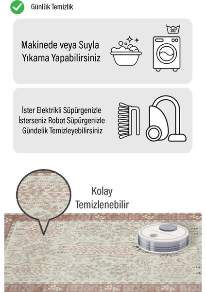 Kiremit Kenarlı Bitki Desen Dijital Baskılı Zenit Kilim