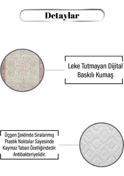 Kiremit Kenarlı Bitki Desen Dijital Baskılı Zenit Kilim