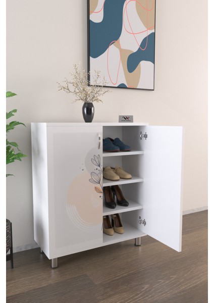 Bouquet 4 Raflı Ayakkabılık Antre Hol Çok Amaçlı Ayakkabı Dolabı Beyaz fiyatları