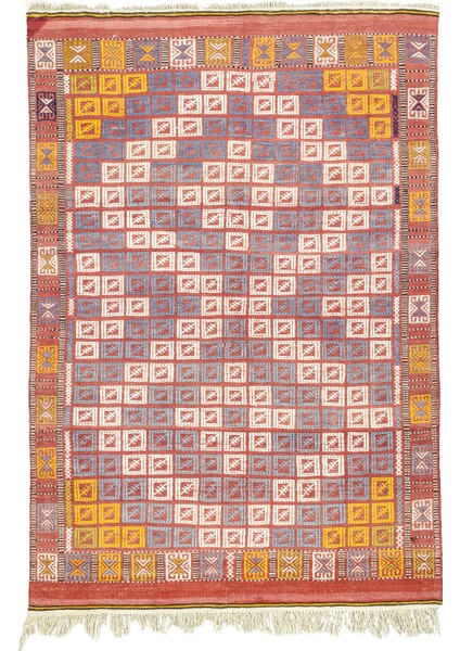 Edra Geometrik Desenli Yün Cicim Kilim 152X222 cm