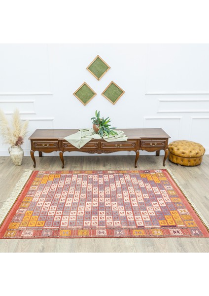 Edra Geometrik Desenli Yün Cicim Kilim 152X222 cm