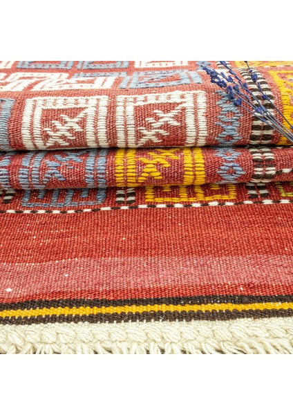 Edra Geometrik Desenli Yün Cicim Kilim 152X222 cm