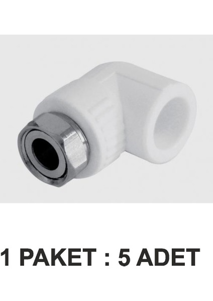 Pp-R Metal Dirsekli Pratik Rekor Dn 25 Paket 5 Lu