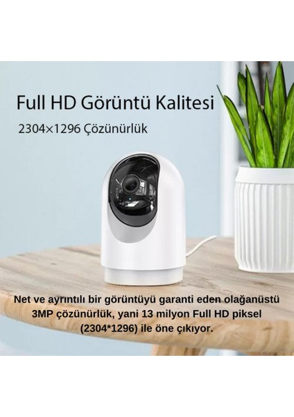 Hc Full Hd Gece Görüşlü Wifi Bağlantılı Cctv-Ptz Iç Mekan Ses Görüntü Güvenlik Kamerası, İP65