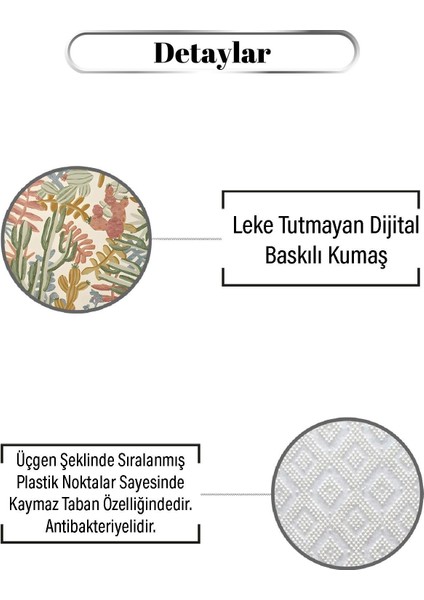 Kaktüs Desen Dijital Baskılı Zenit Kilim