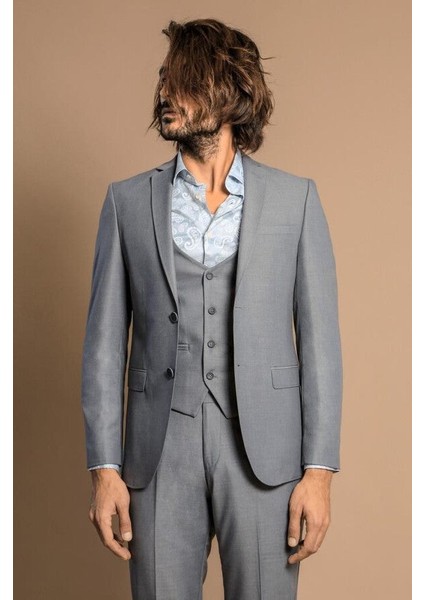 Slim-Fit Gri Takım Elbise | Wessi fırsatları