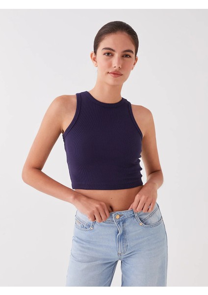 Halter Yaka Fitilli Crop Atlet - Büstiyer