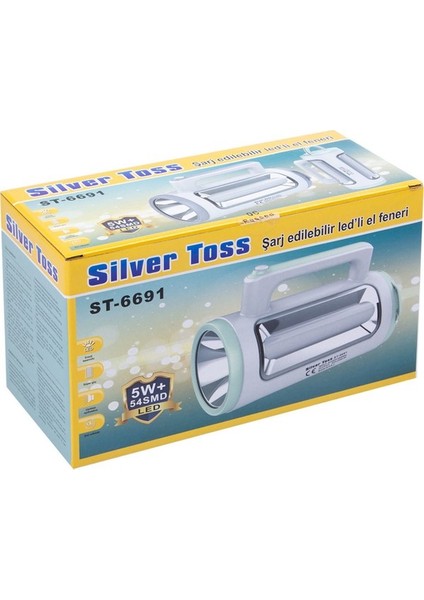 Silver Toss Şarjlı El Feneri Işıldak 54 LED ST-6691