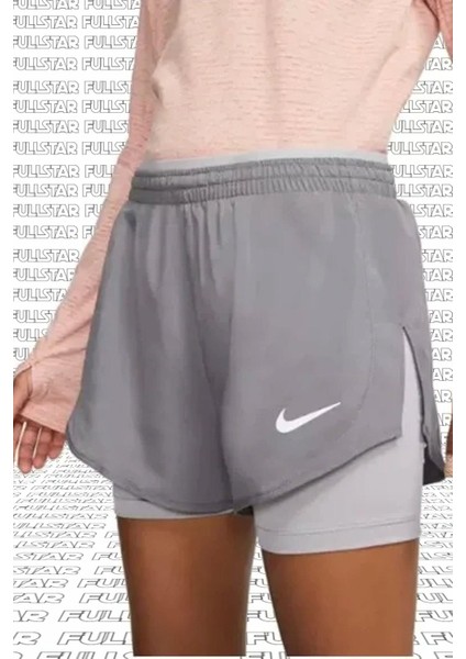 Tempo Lux 2 In 1 Run Training Shorts Ikisi Bir Arada Taytlı Şort 4 Cepli Gri