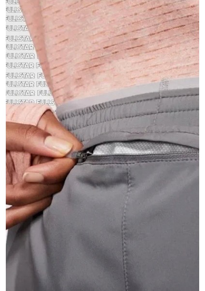 Tempo Lux 2 In 1 Run Training Shorts Ikisi Bir Arada Taytlı Şort 4 Cepli Gri