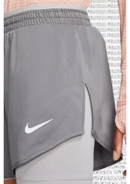 Tempo Lux 2 In 1 Run Training Shorts Ikisi Bir Arada Taytlı Şort 4 Cepli Gri