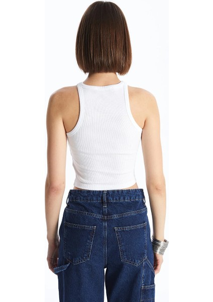 Halter Yaka Fitilli Crop Atlet - Büstiyer