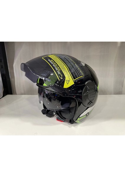 Kask Mts 625 Wasp Çenesiz Güneş Gözlüklü Yeşil/siyah
