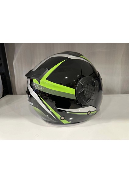 Kask Mts 625 Wasp Çenesiz Güneş Gözlüklü Yeşil/siyah