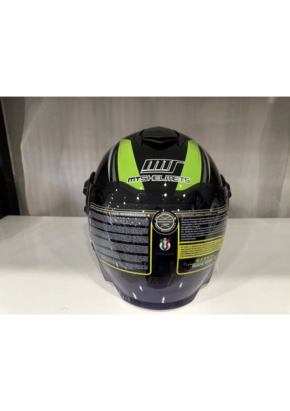 Kask Mts 625 Wasp Çenesiz Güneş Gözlüklü Yeşil/siyah