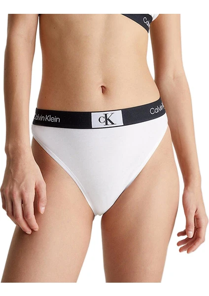 Calvin Klein Kadın Yüksel Bel Beyaz Bikini Külot