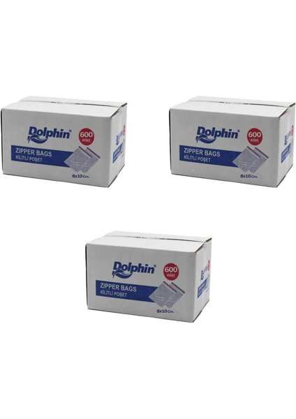 Kilitli Şeffaf Buzdolabı Kilitli Saklama Poşeti Torba - 8X10 Cm. - 1000 Adetlik 3 Kutu