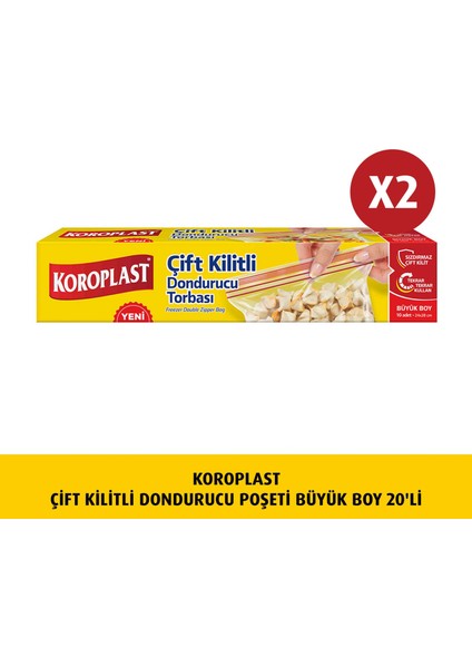 Çift Kilitli Dondurucu Poş. Büyük Boy 10LU X2 Ad