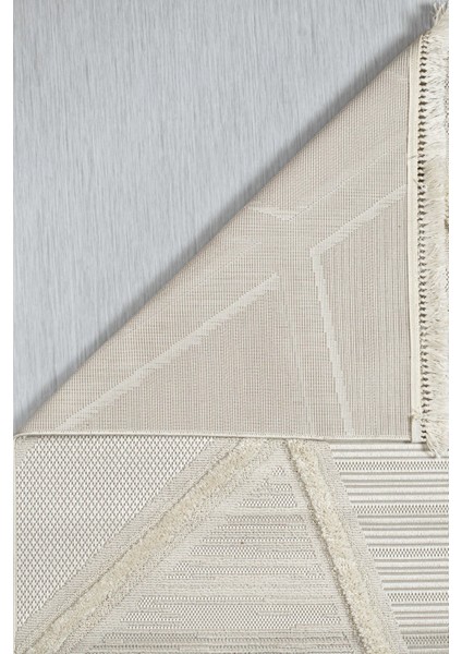 Konfor Bukle 6659 Krem Yumuşak Örgü Modern Dokuma Halı100x200