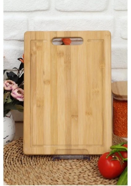 Bambu Orta Boy Kesim Panosu - Bambu Kesim Tahtası 24 cm x 34 cm Kesme Tahtası