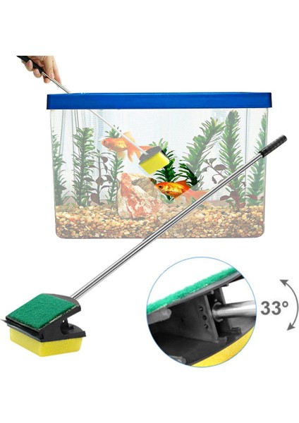 1 Adet Stil 48CM Akvaryum Temizleme Fırçası Tank Temiz Alet Takımı Balık Ağı Çakıl Tırmık Yosun Kazıyıcı Çatal Sünger Fırça Cam Temizleyici (Yurt Dışından) fiyatları